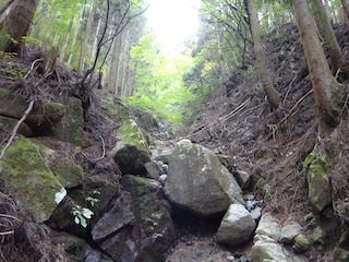 東尾根取り付きと その下の花崗岩.JPG