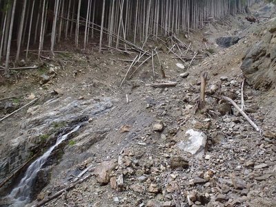 大沢崩れ横断ルート