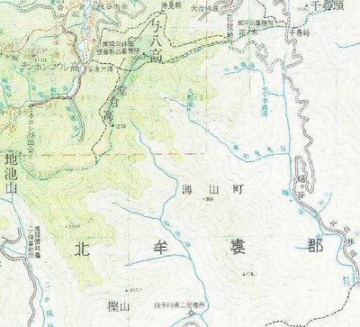 ニッチ９２年版の嘉茂助谷ノ頭付近の地図。