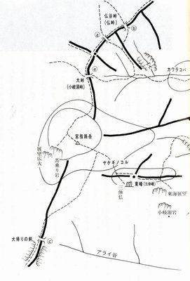 宮指路岳周辺図.jpg (80.72 KiB) 閲覧された回数 3608 回 「鈴鹿の山と谷5」に掲載の<br />宮指路岳周辺地図