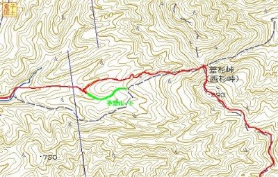差杉峠へのGPS軌跡