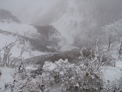 ガレを見下ろす