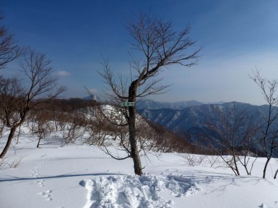 大ダワ山頂から蕎麦粒山などが見える