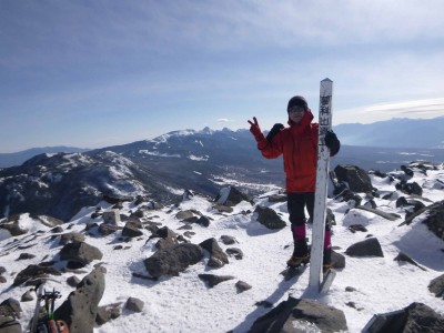 蓼科山頂上で