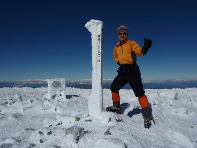蓼科山山頂にて