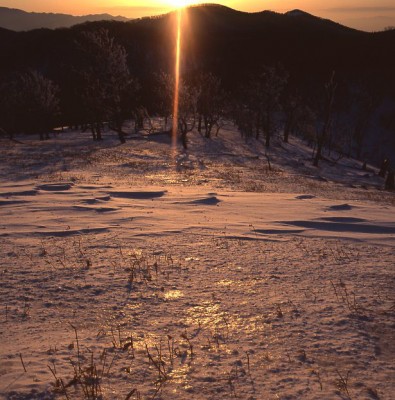 桧塚奥峰の夕日