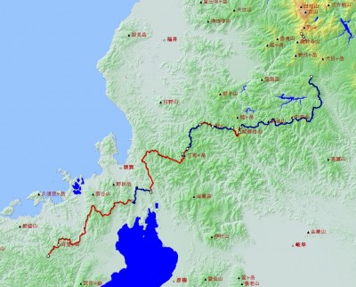 中央分水嶺の福井県境部分_1024.jpg (142.42 KiB) 閲覧された回数 8227 回 赤が完了 (クリックで拡大)