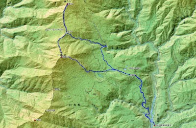 野伏ヶ岳・薙刀山GPS軌跡図
