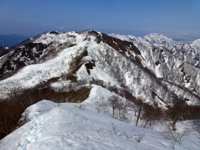 笹ヶ峰の北峰からの下り