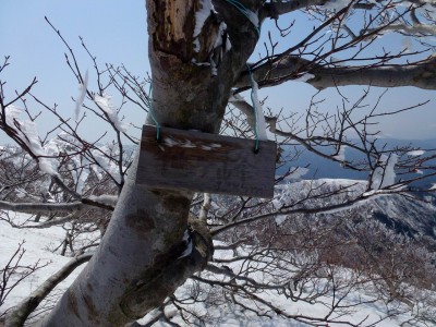笹ヶ峰にあった山名プレート