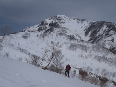 願教寺山をバックに