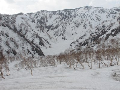 火打北面は雪崩がひどい