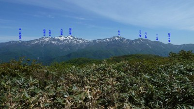 赤兎山からの白山・別山展望