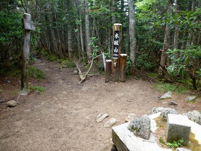 木賊山山頂は三角点があるが、眺望はない