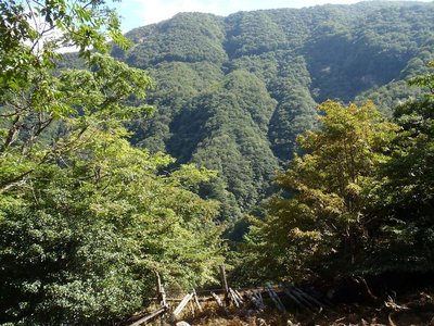 対岸に見えるはトロッコ道？