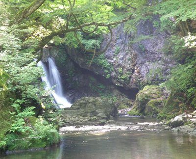 この滝の右岸植林に平らな台地があり、耐火煉瓦も落ちています。