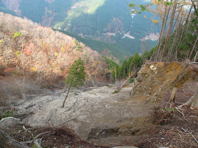 ヅヅ田原谷源頭の崩壊地