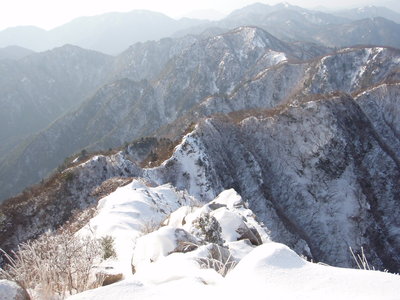 本日の鎌尾根（山頂より）