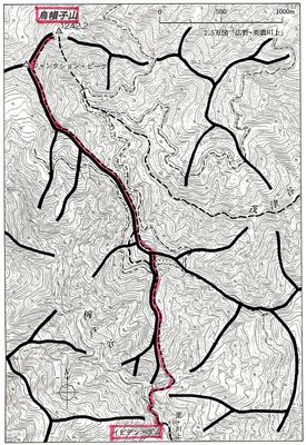 烏帽子山へのルート地図