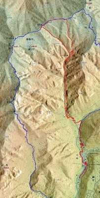 赤が今回のルート図