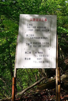 通行止の掲示。