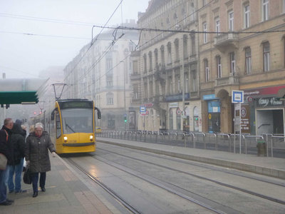 トラムが走るブダペストの町