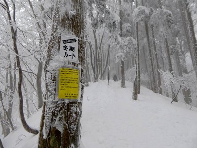 七合目からの冬期ルート