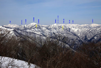 高丸から千回沢山までの山並み