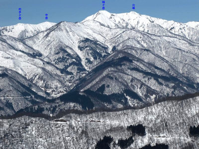 経ヶ岳方面の眺望