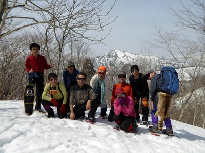 左門岳山頂での記念撮影