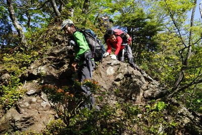 黒尾山へ向かうヤセ尾根