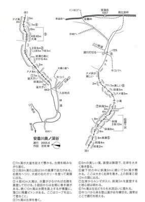 裏比良「奥ノ深谷」の遡行図