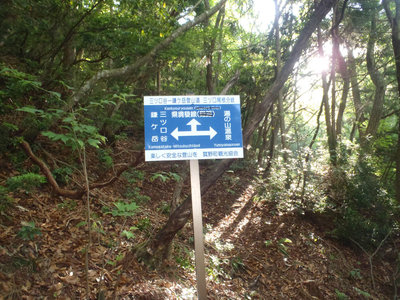 日陰分岐.JPG (274.52 KiB) 閲覧された回数 6771 回 日陰尾根の分岐表示は三ツ口堰堤から少し上った尾根上・・・・・