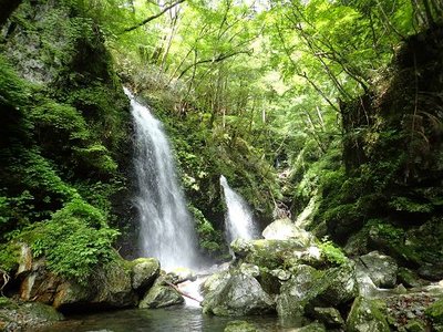 2連の滝、不思議な光景