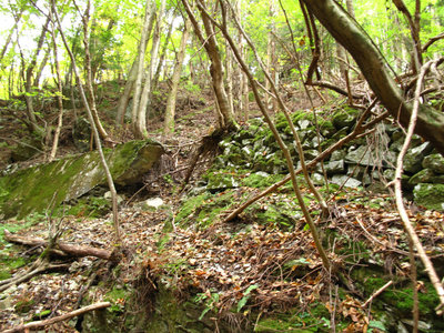 木梶川トロッコ道の石積み