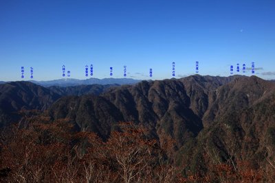 台高・大峰方向の山座同定