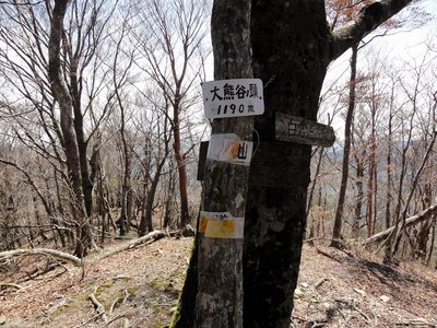大熊谷の頭の標識