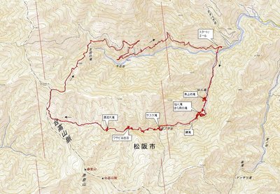 シュークリームさん案内のたろーさん下山ルート