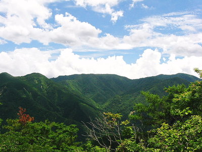 ● 尾根からはイブクラが良く見える、夏雲だ