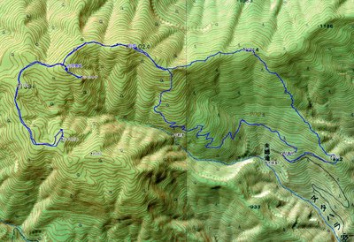 ヌタハラ林道から桧塚へのトレース