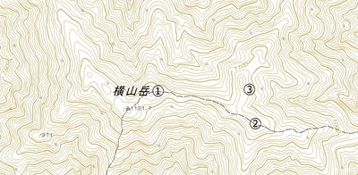 横山岳山頂付近