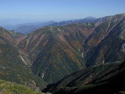 百間洞と百間平（１０年前の聖山頂より）