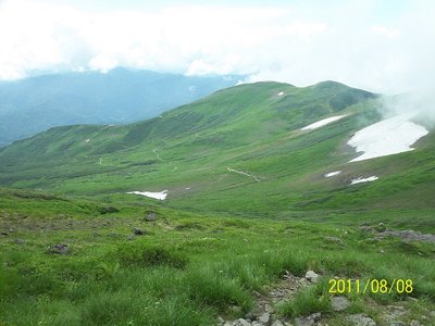 姥沢からの登山道（下山に使った）