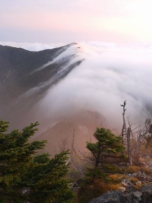 ２００９年夏、釈迦ヶ岳から八経を望む