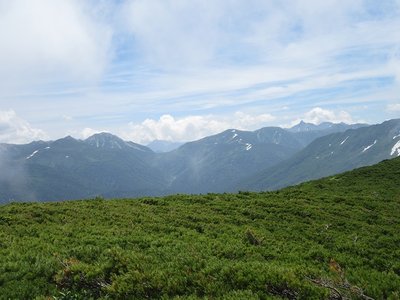 20180721 (26).JPG (104.1 KiB) 閲覧された回数 12784 回 右から槍ヶ岳、三俣蓮華、鷲羽岳、ワリモ岳!