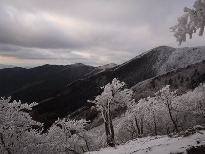 下山途中から見る国見・赤ゾレ・伊勢辻