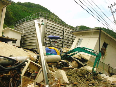 ●　井戸地区・宮城で被災して、生まれ元に帰りまた被災の老人宅へ