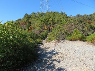 送電線が交差するところ。素晴らしい展望