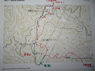 迷った部分の地図