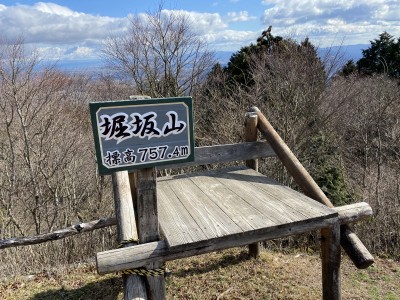 堀坂山山頂には例の山名プレートがある
